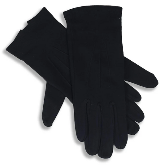 Black cotton Masonic gloves
