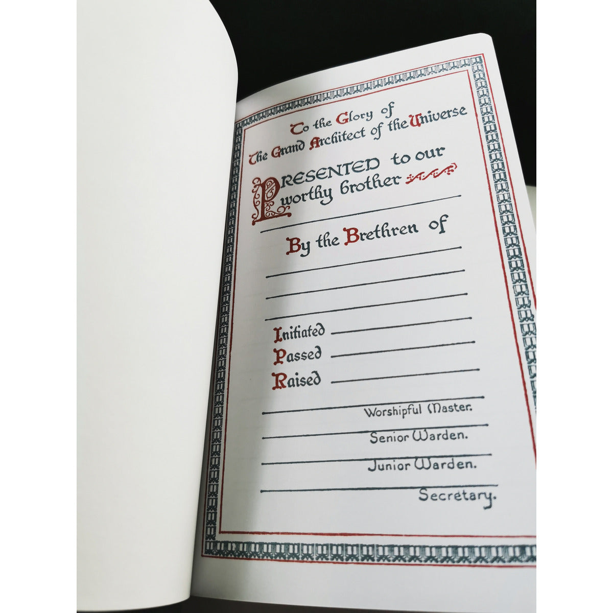 Masonic presentation Bible, alternative view