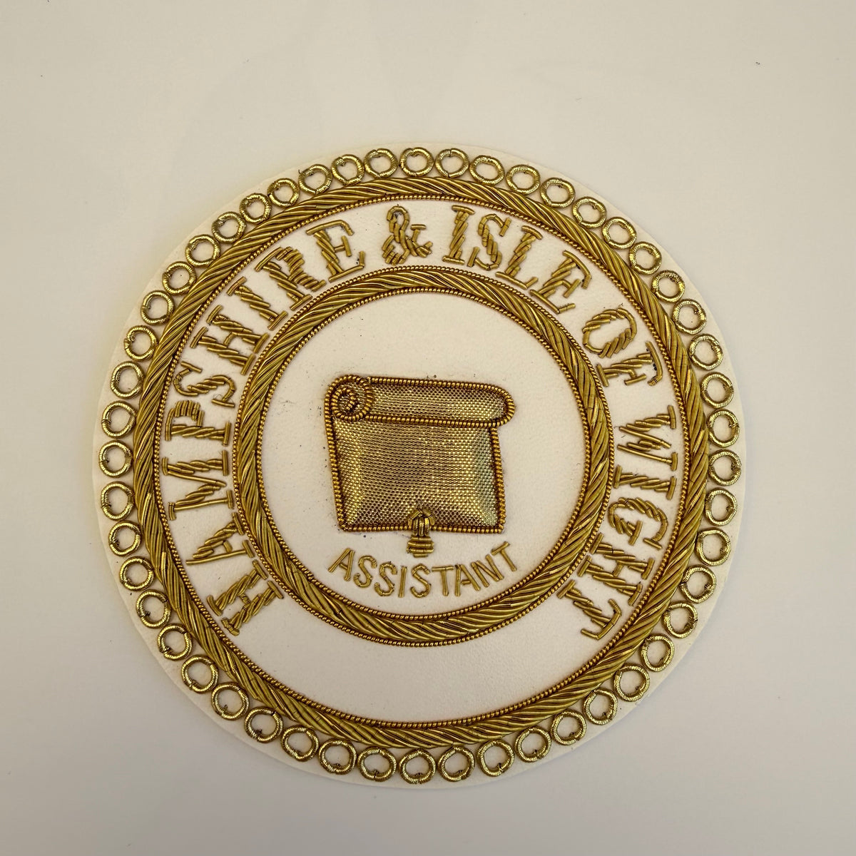 Provincial Assistant Grand Registrar embroidered apron badge