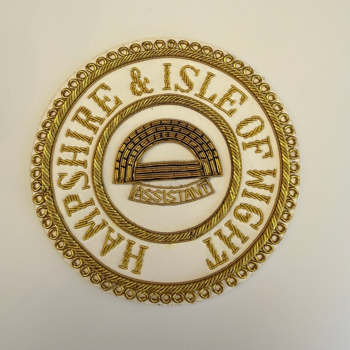 Provincial Assistant Grand Superintendent of Works embroidered apron badge