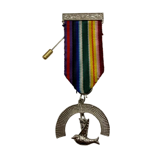 Royal Ark Mariner breast jewel on rainbow ribbon
